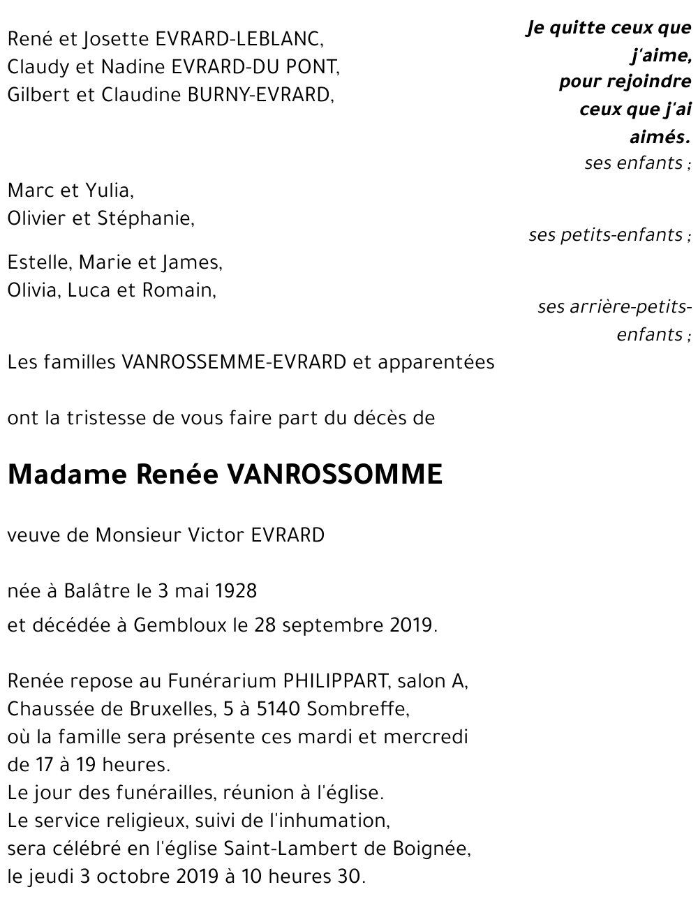 Renée VANROSSOMME