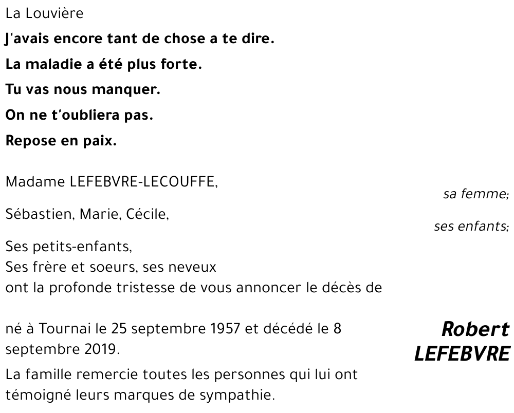 Robert LEFEBVRE
