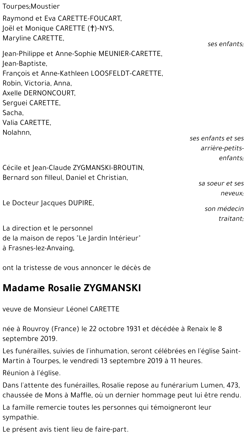 Rosalie ZYGMANSKI