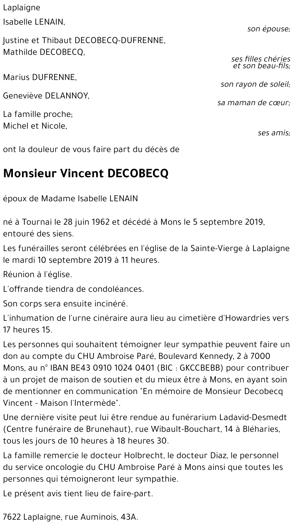 Vincent DECOBECQ