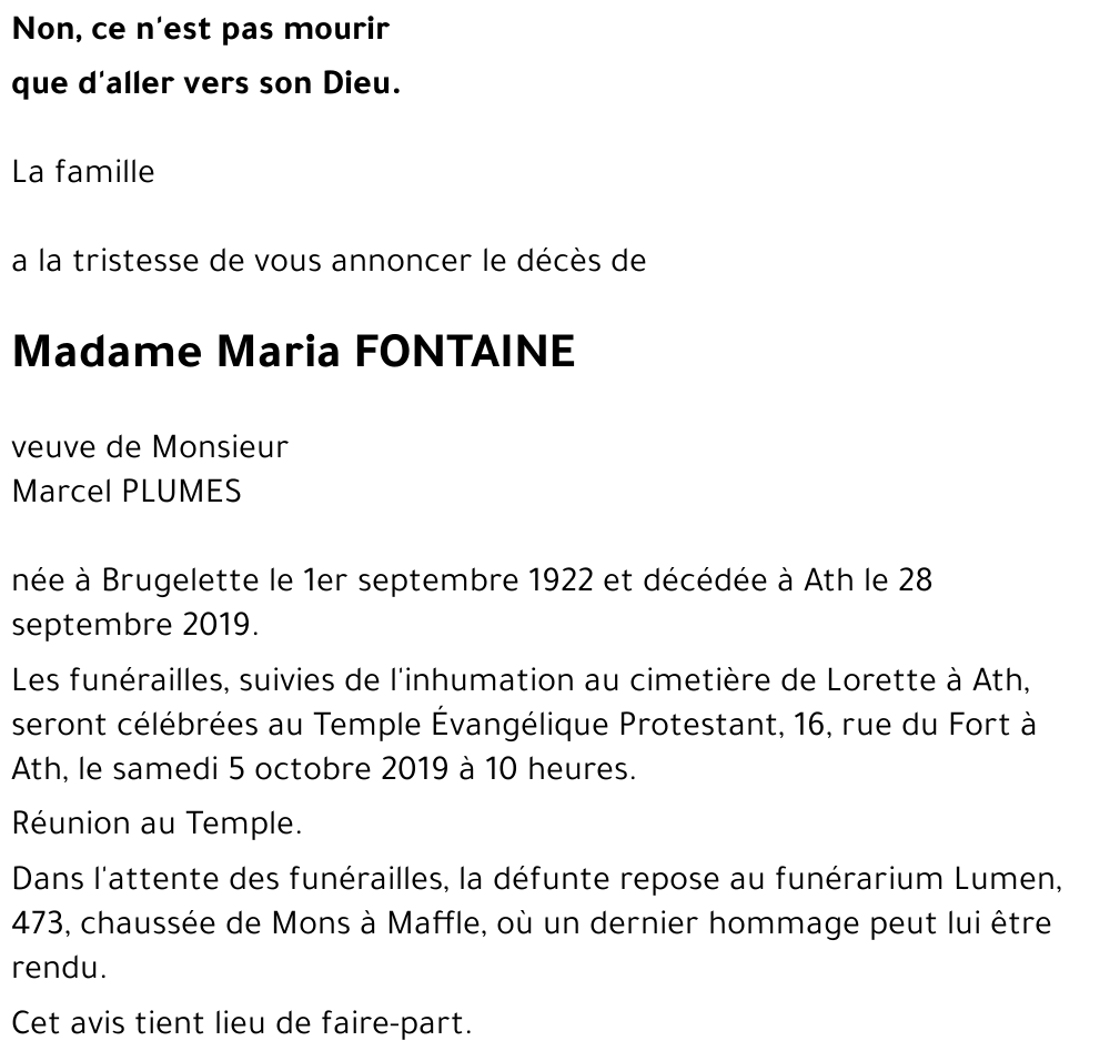 Maria FONTAINE