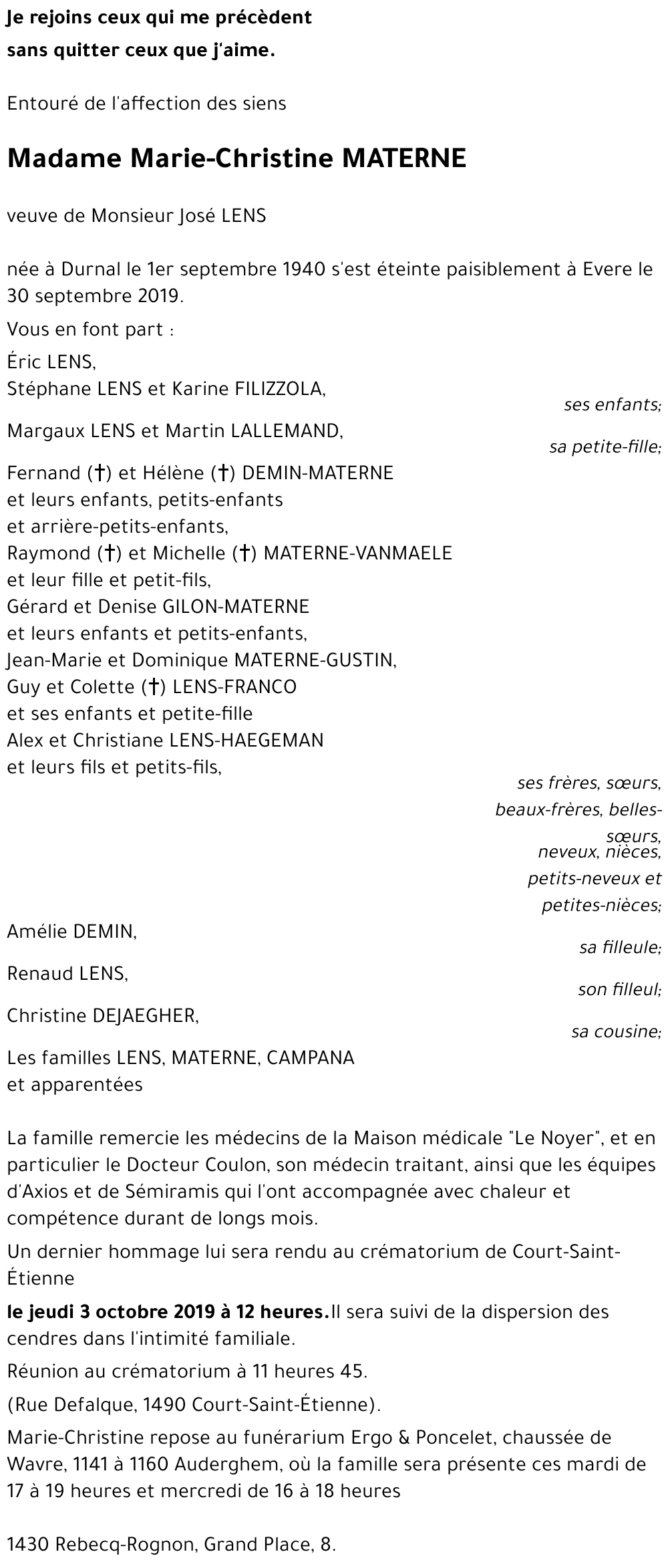 Marie-Christine MATERNE