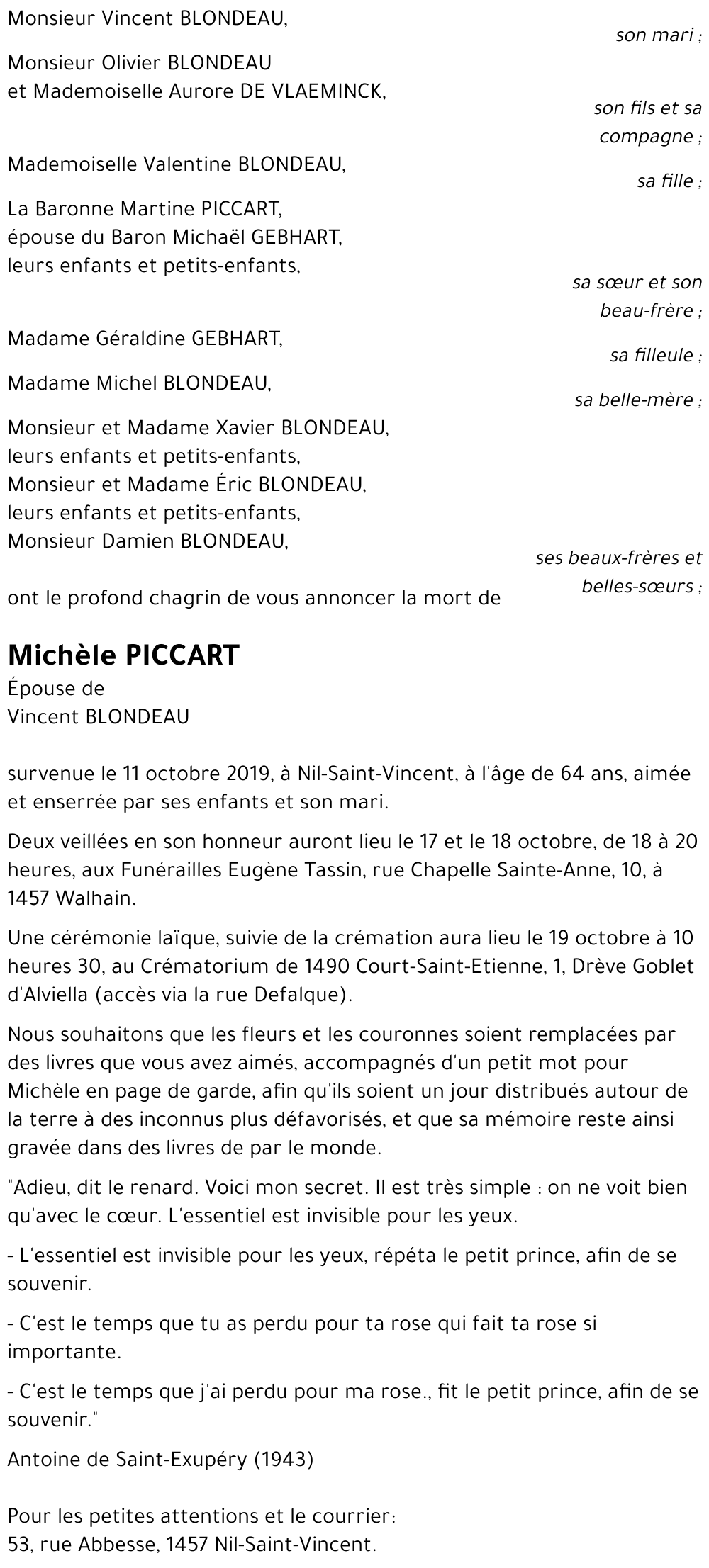 Michèle PICCART