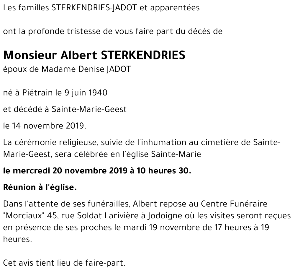 Albert STERKENDRIES