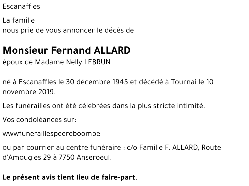 Fernand ALLARD