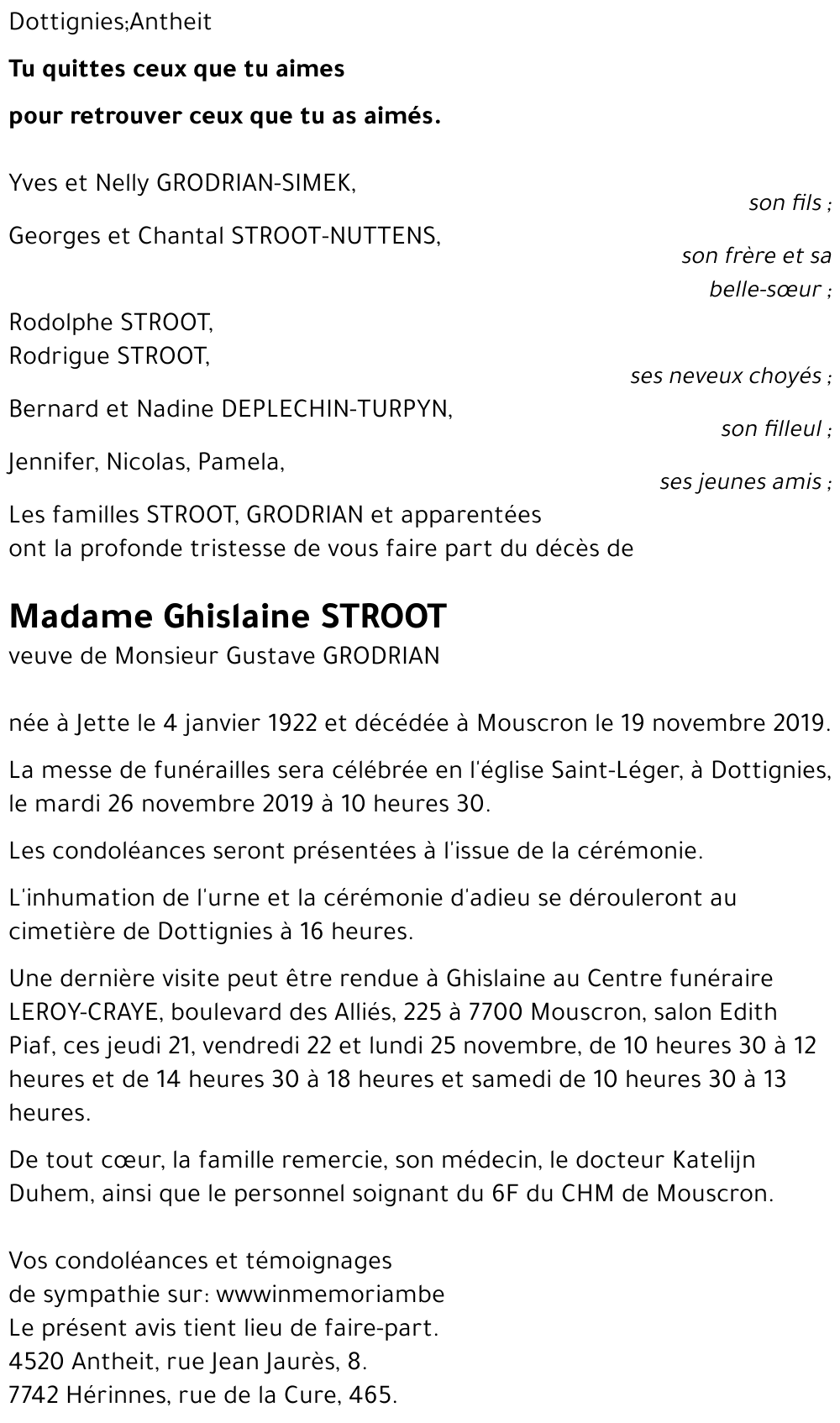 Ghislaine STROOT