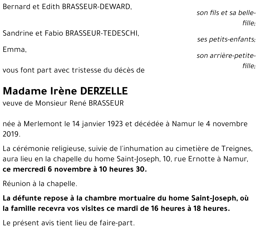 Irène DERZELLE