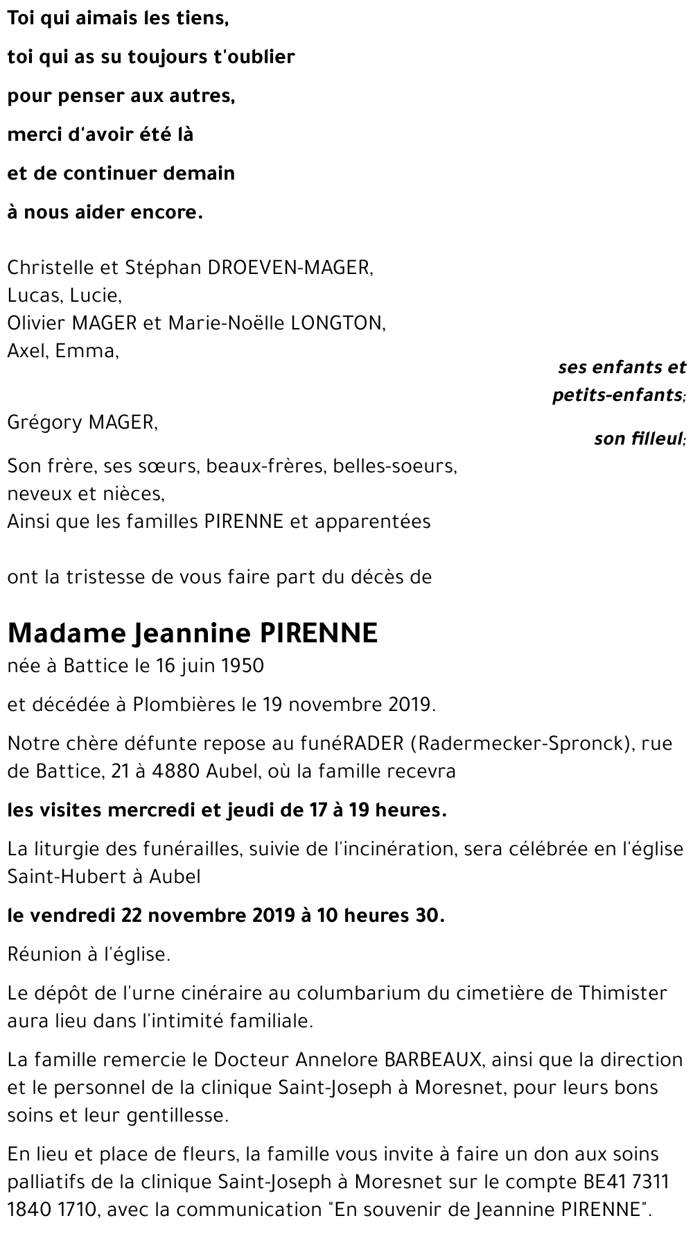 Jeannine PIRENNE