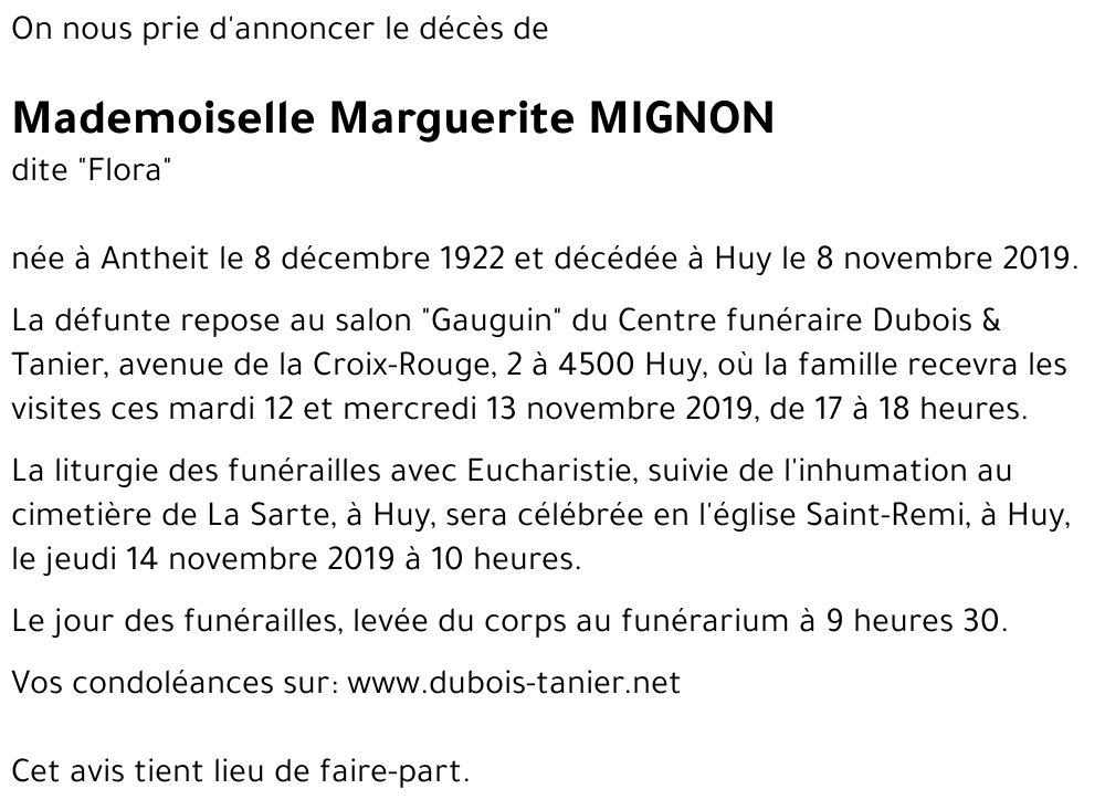 Marguerite MIGNON