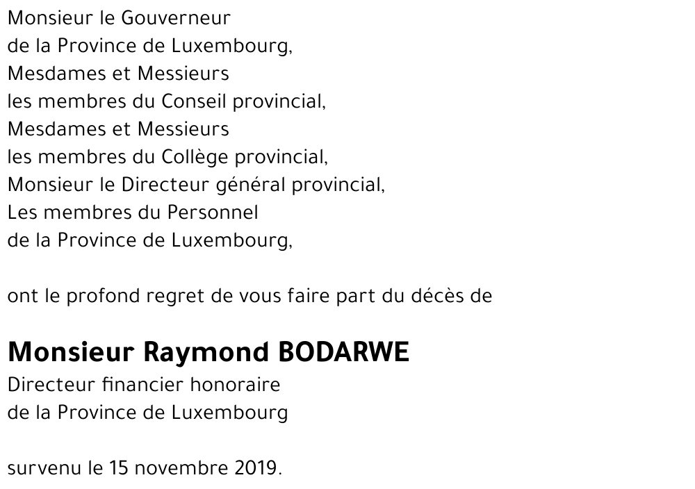 Raymond BODARWE