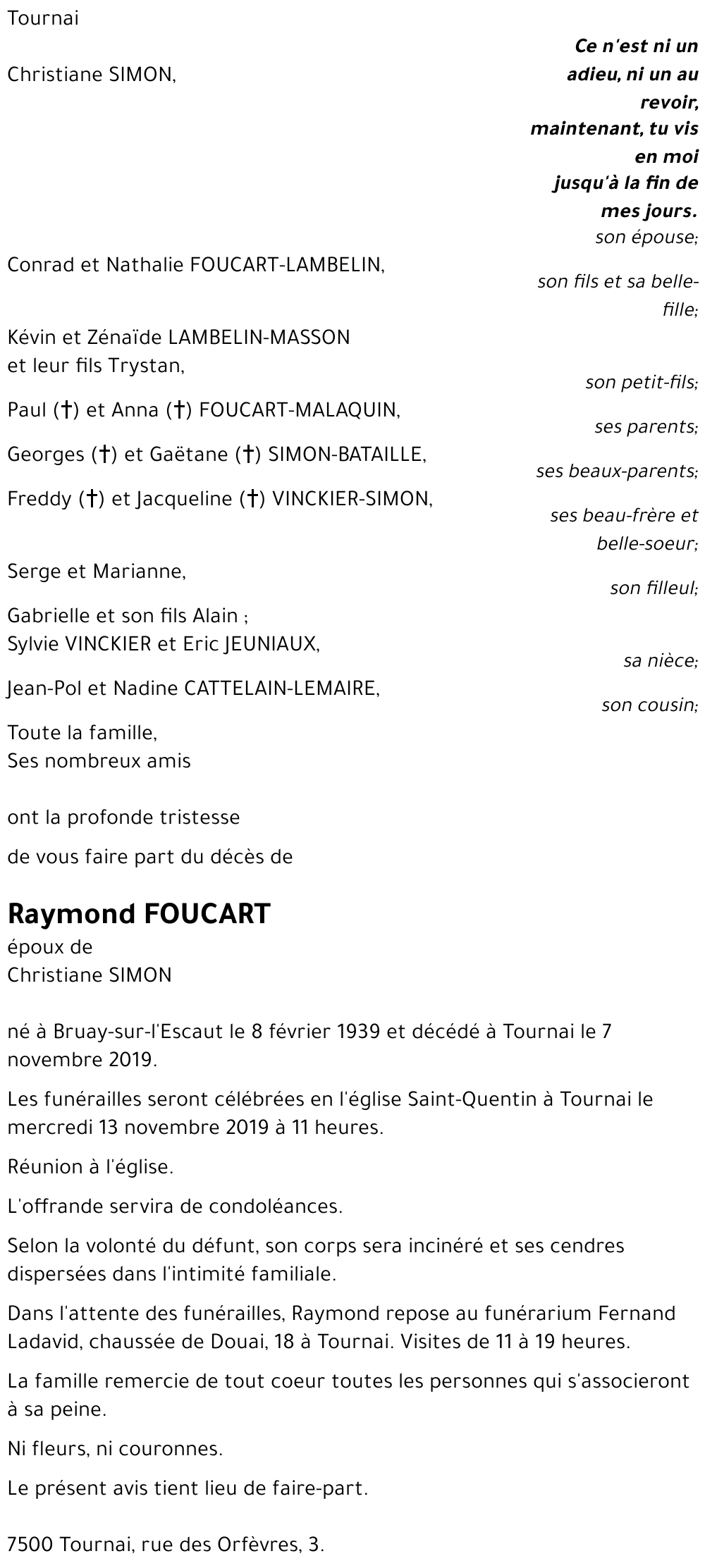 Raymond FOUCART