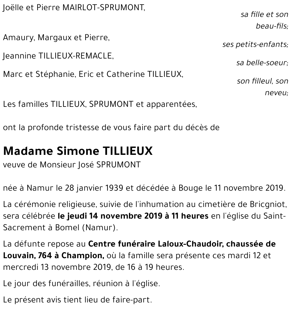 Simone TILLIEUX