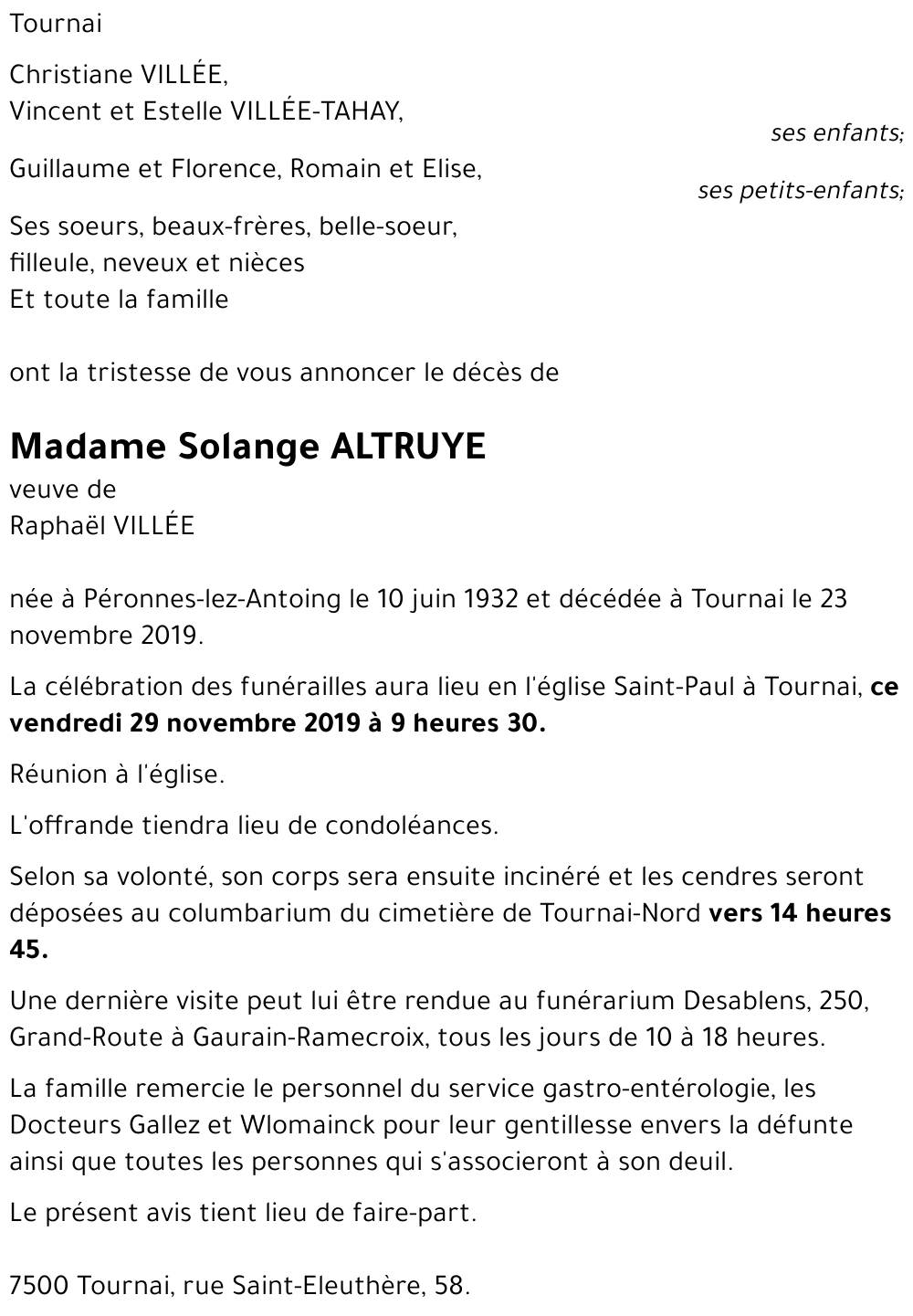 Solange ALTRUYE