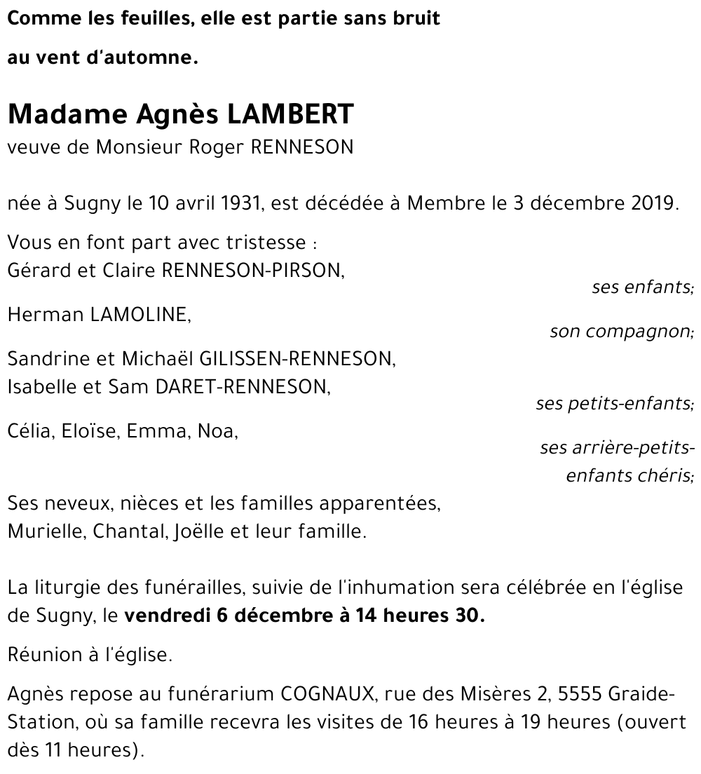 Agnès LAMBERT