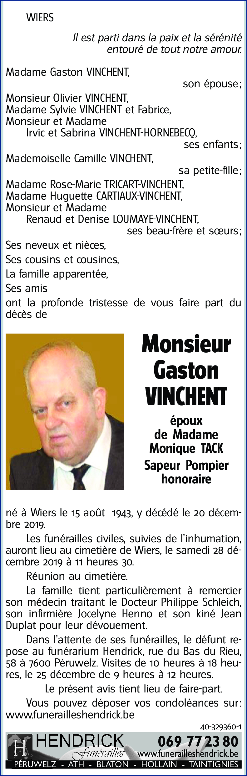 Gaston VINCHENT