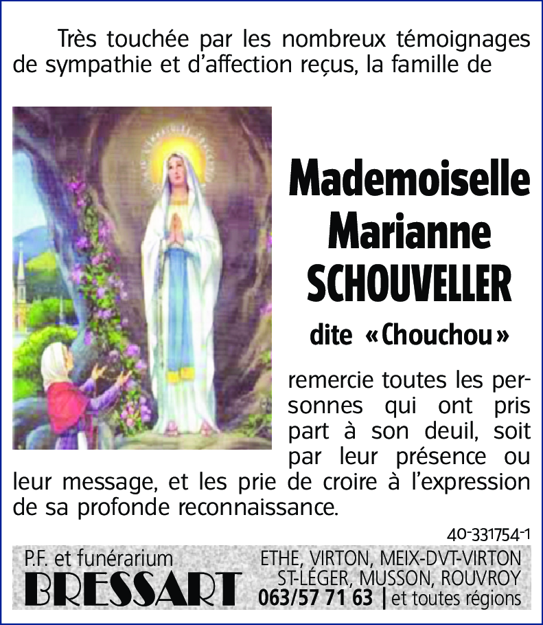 Marianne SCHOUVELLER  dite « Chouchou »