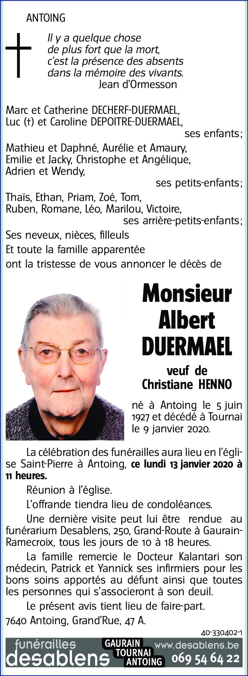Albert DUERMAEL