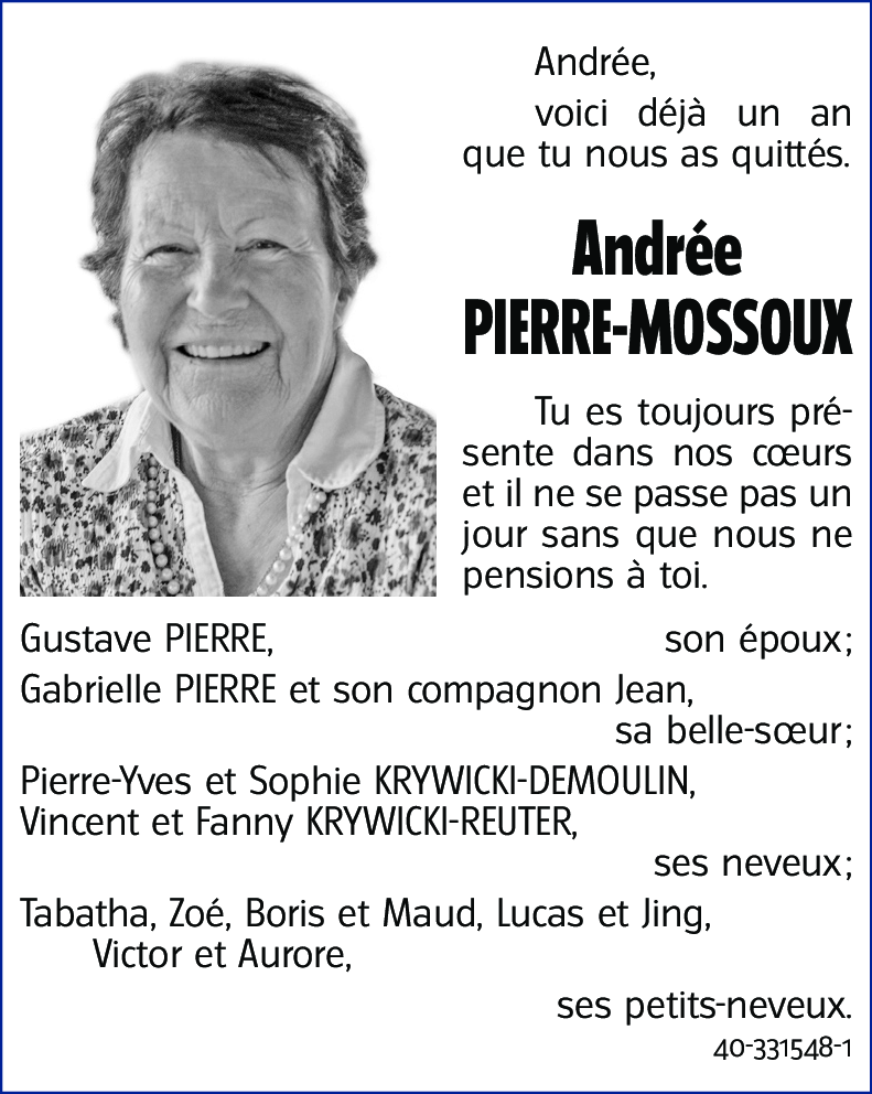 Andrée PIERRE-MOSSOUX