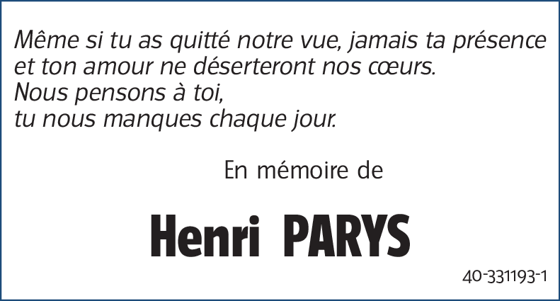 henri PARYS