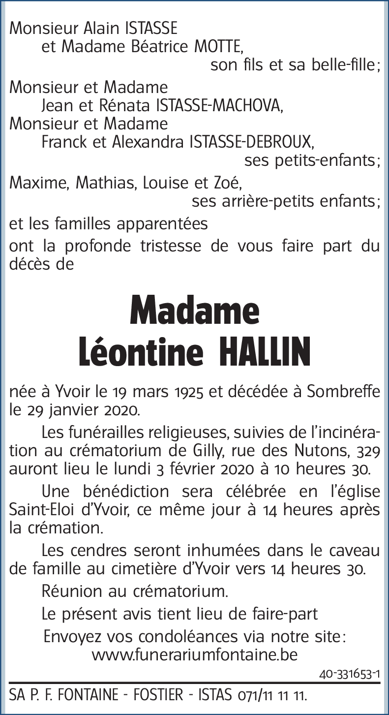 Léontine HALLIN