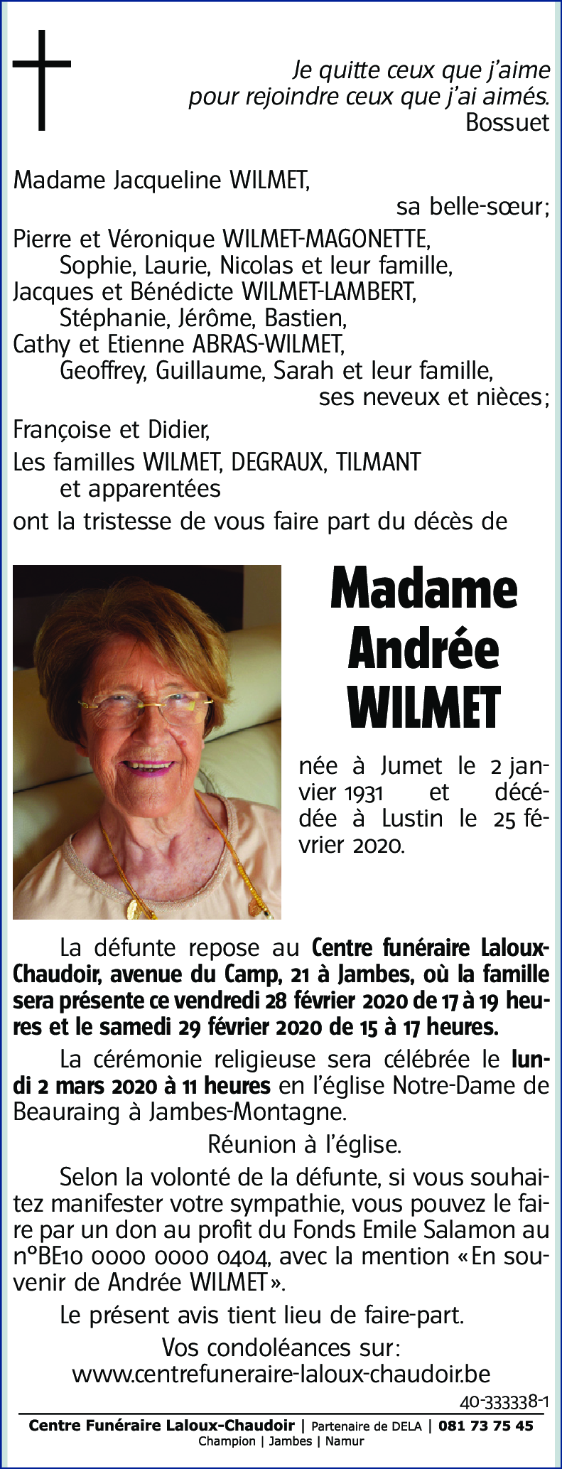 Andrée WILMET