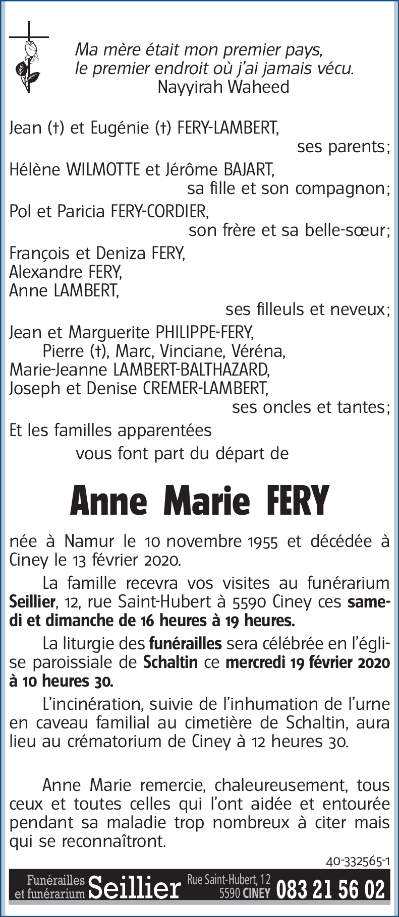 Anne Marie FERY