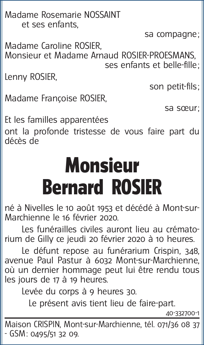 Bernard ROSIER