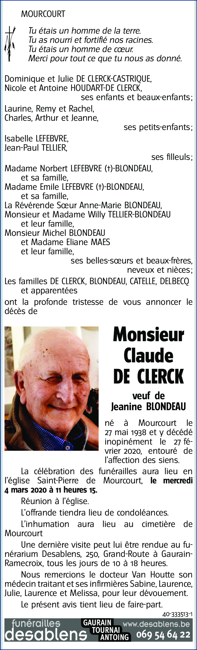 Claude DE CLERCK