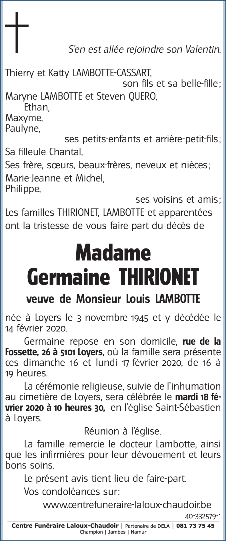 Germaine THIRIONET