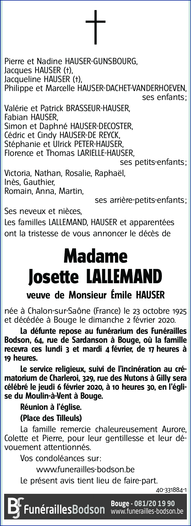 Josette LALLEMAND