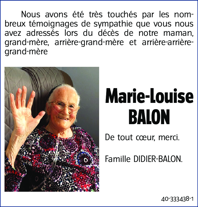 Marie Louise BALON