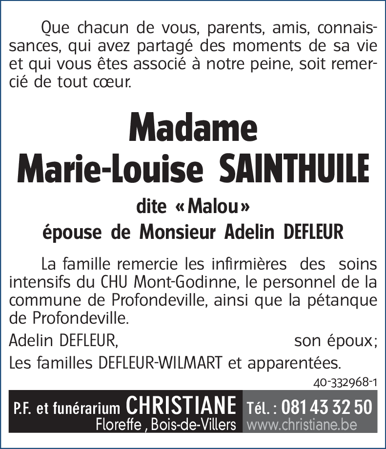 Marie-Louise SAINTHUILE