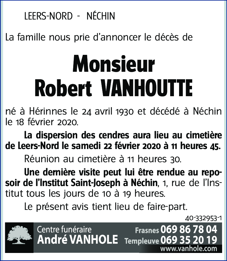 Robert VANHOUTTE