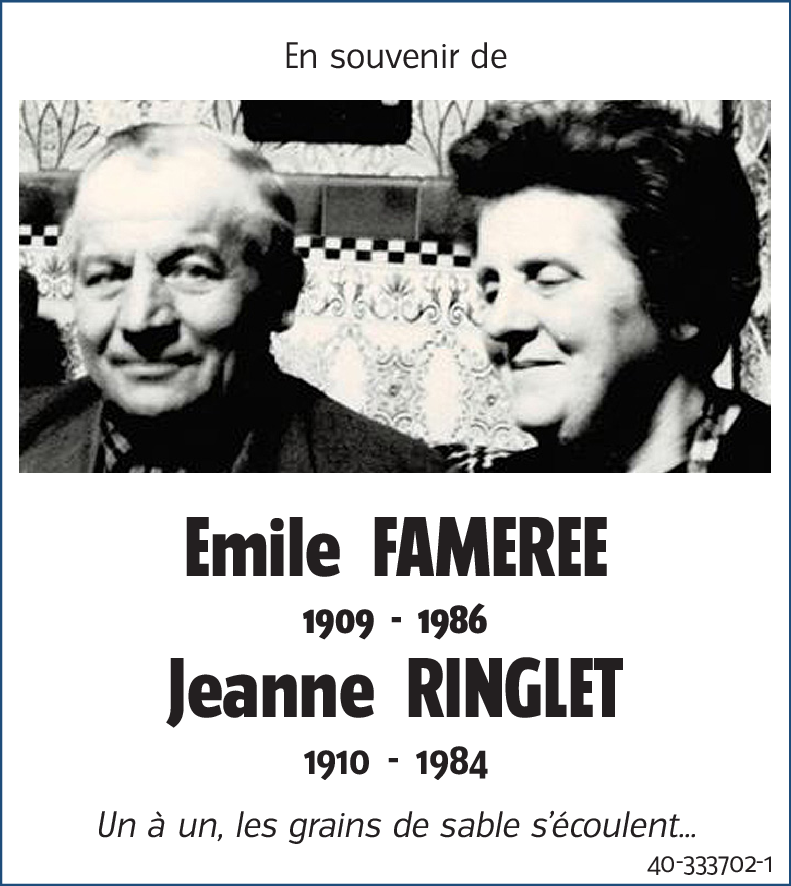 Emile FAMEREE Jeanne RINGLET