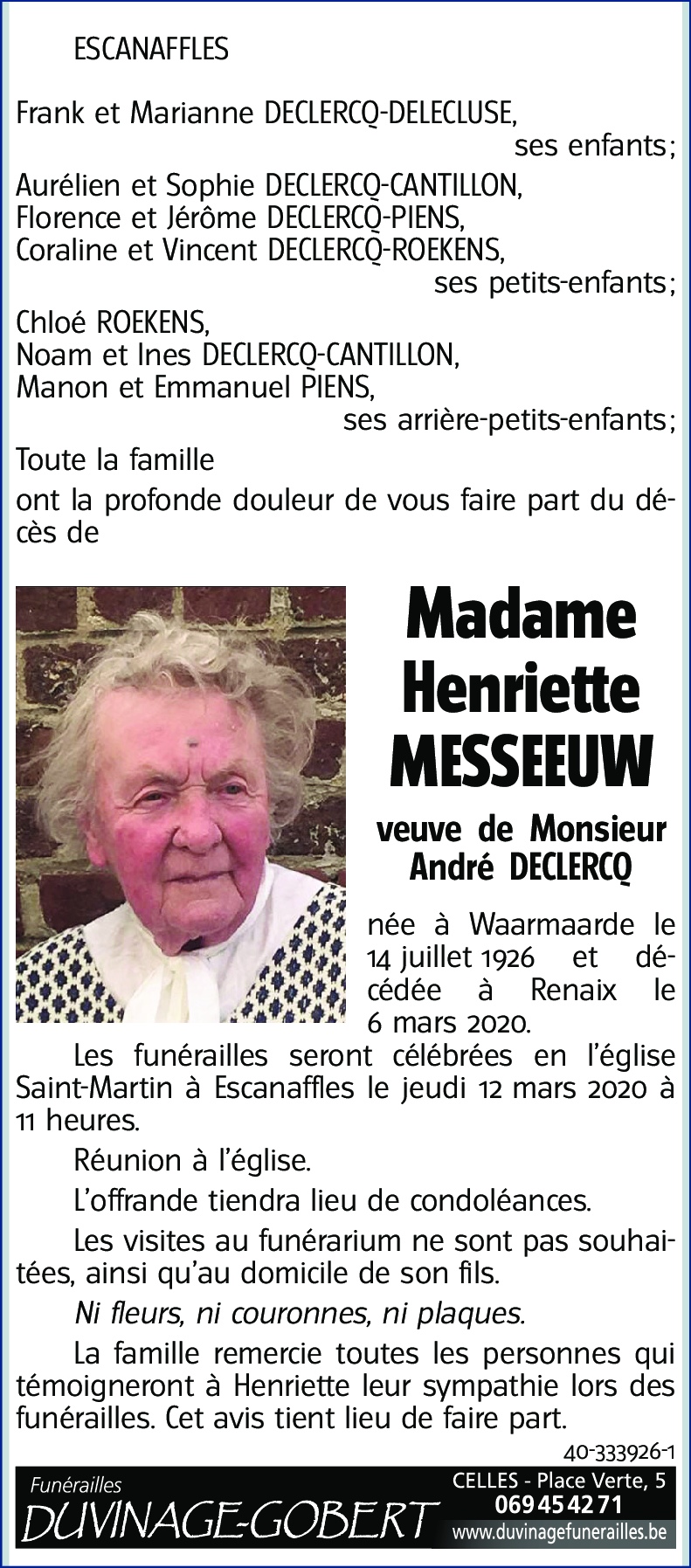 Henriette MESSEEUW
