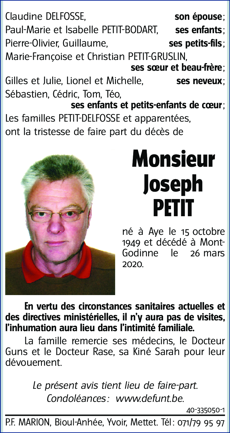 Joseph PETIT