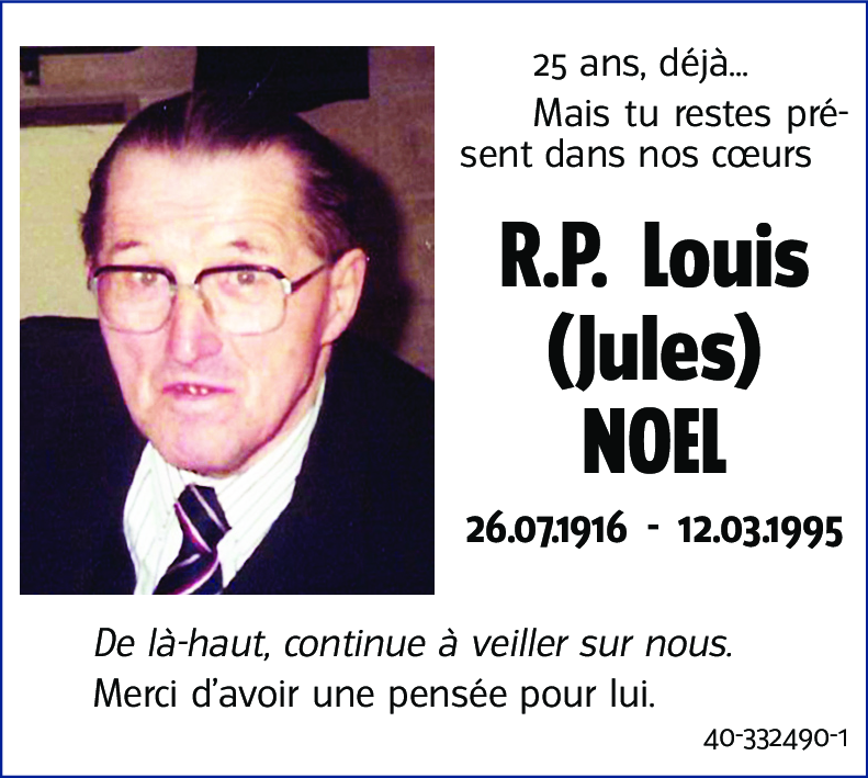 Avis De Décès De Louis Jules Noel Décédé Le 12 03 1995 à Annonce