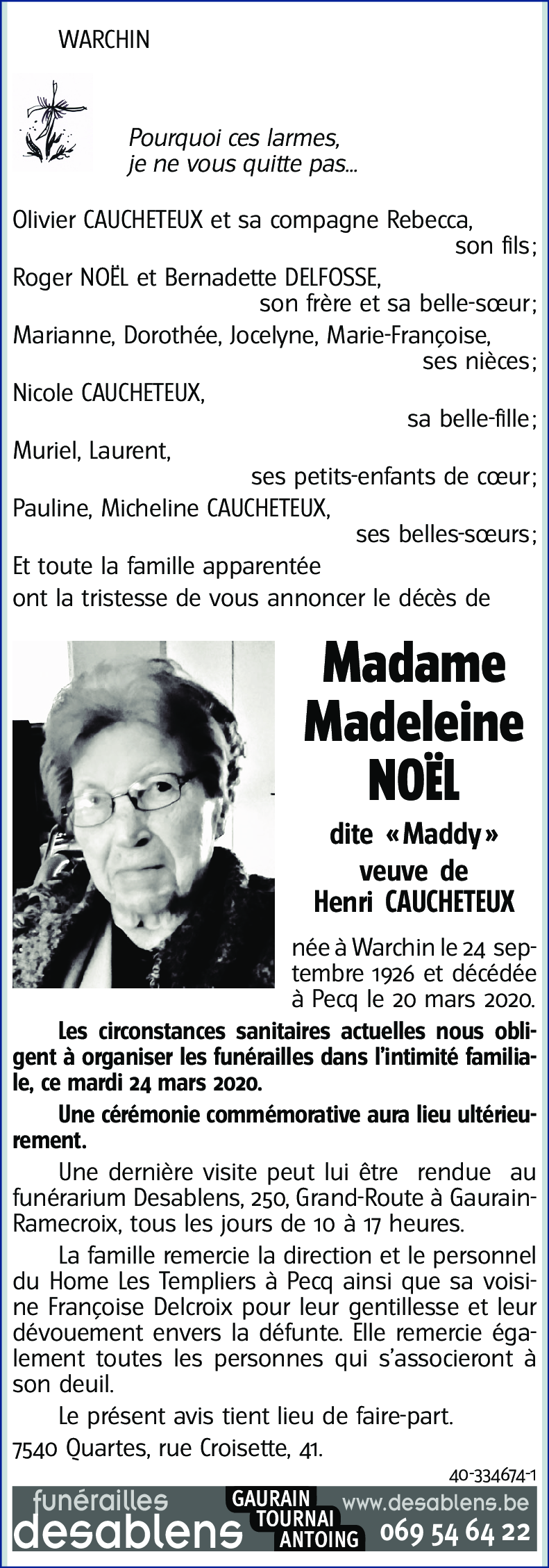 Madeleine NOËL