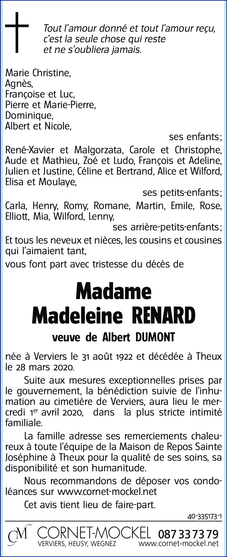 Madeleine RENARD