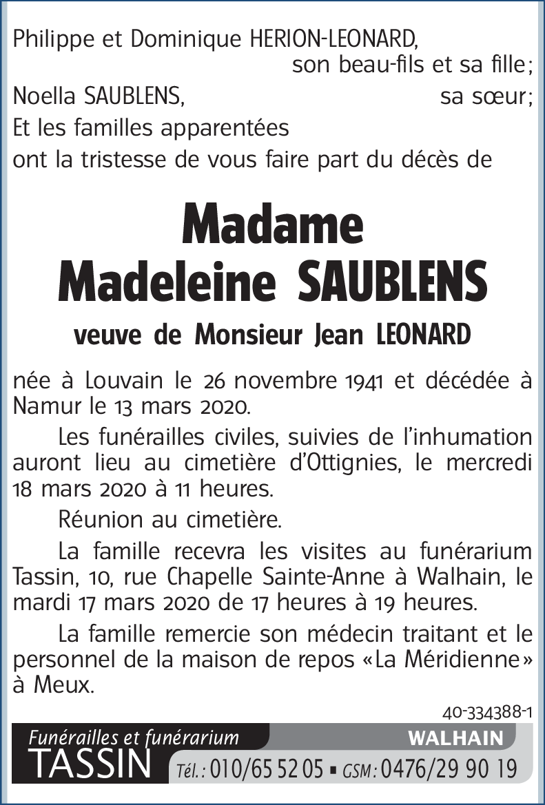 Madeleine SAUBLENS