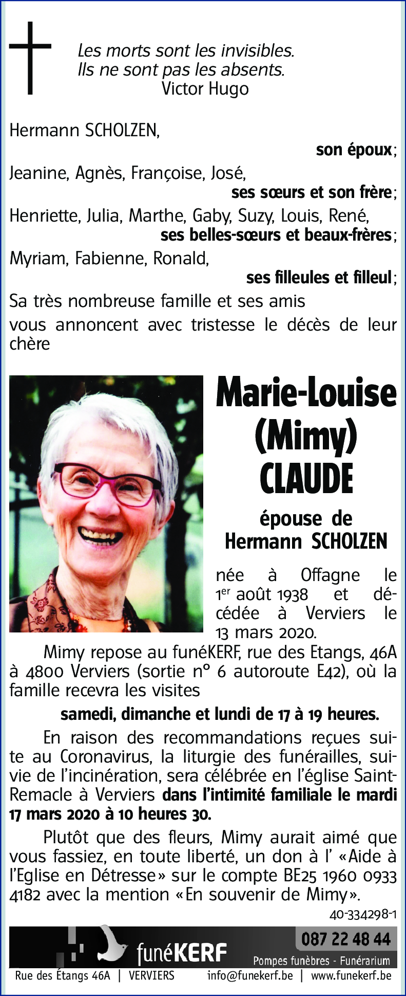 Marie-Louise (Mimy) CLAUDE