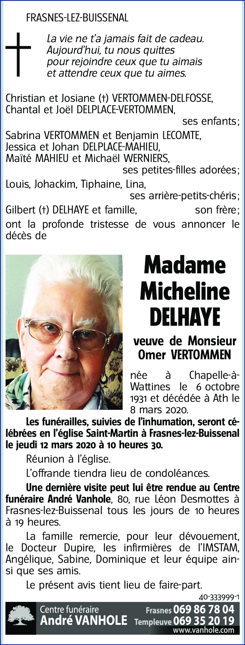 Micheline DELHAYE