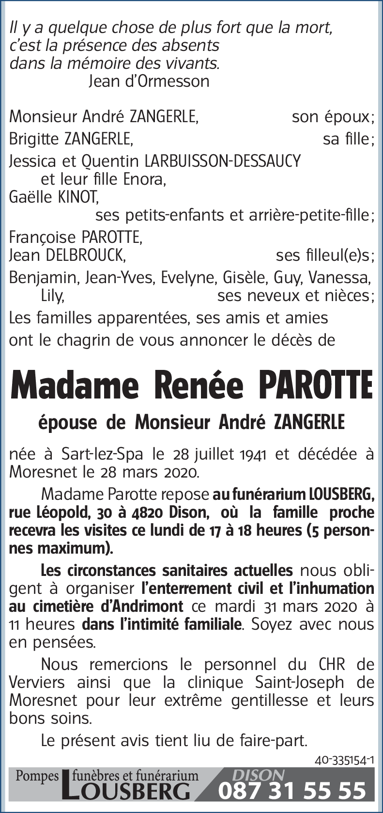 Renée PAROTTE