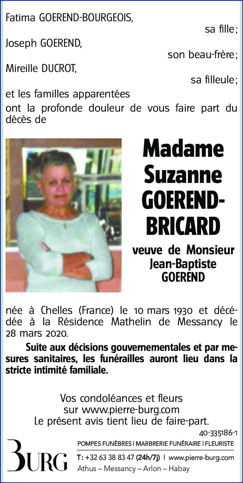 Suzanne GOEREND-BRICARD