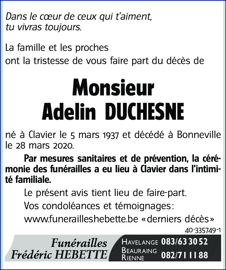 Adelin DUCHESNE