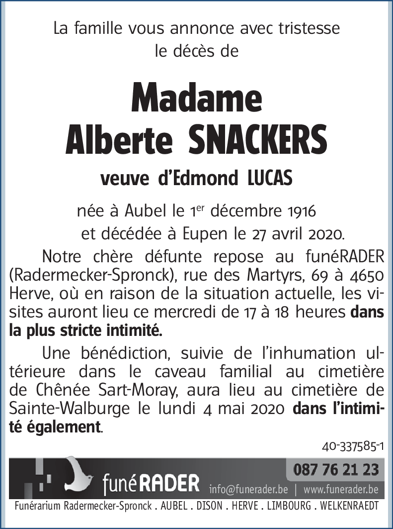 Alberte SNACKERS