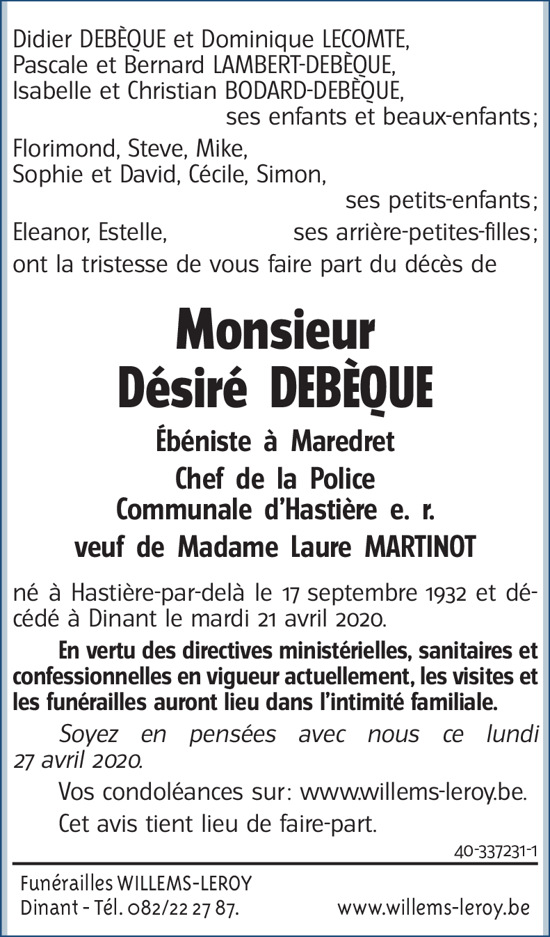 Désiré DEBÈQUE