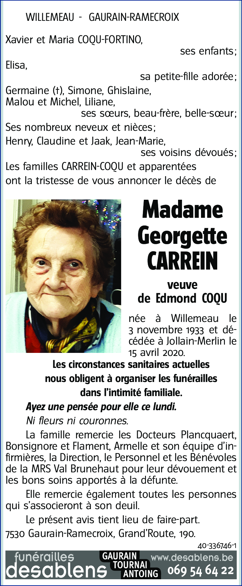 Georgette CARREIN