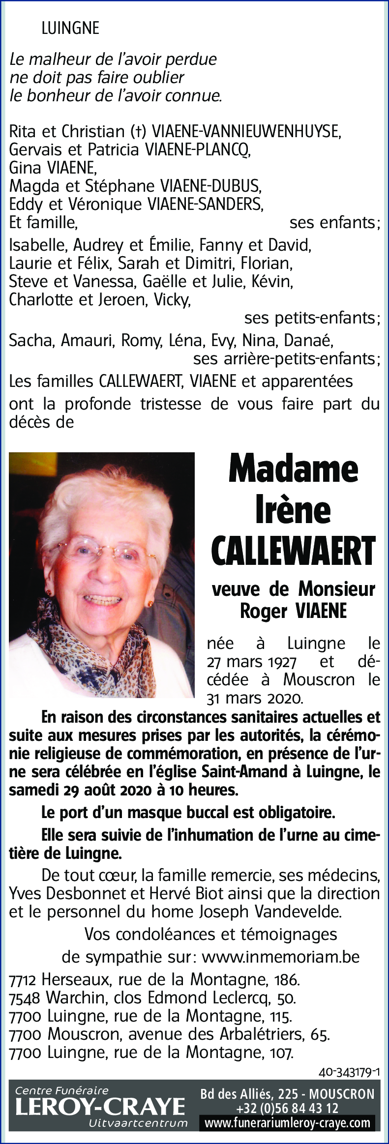 Irène CALLEWAERT