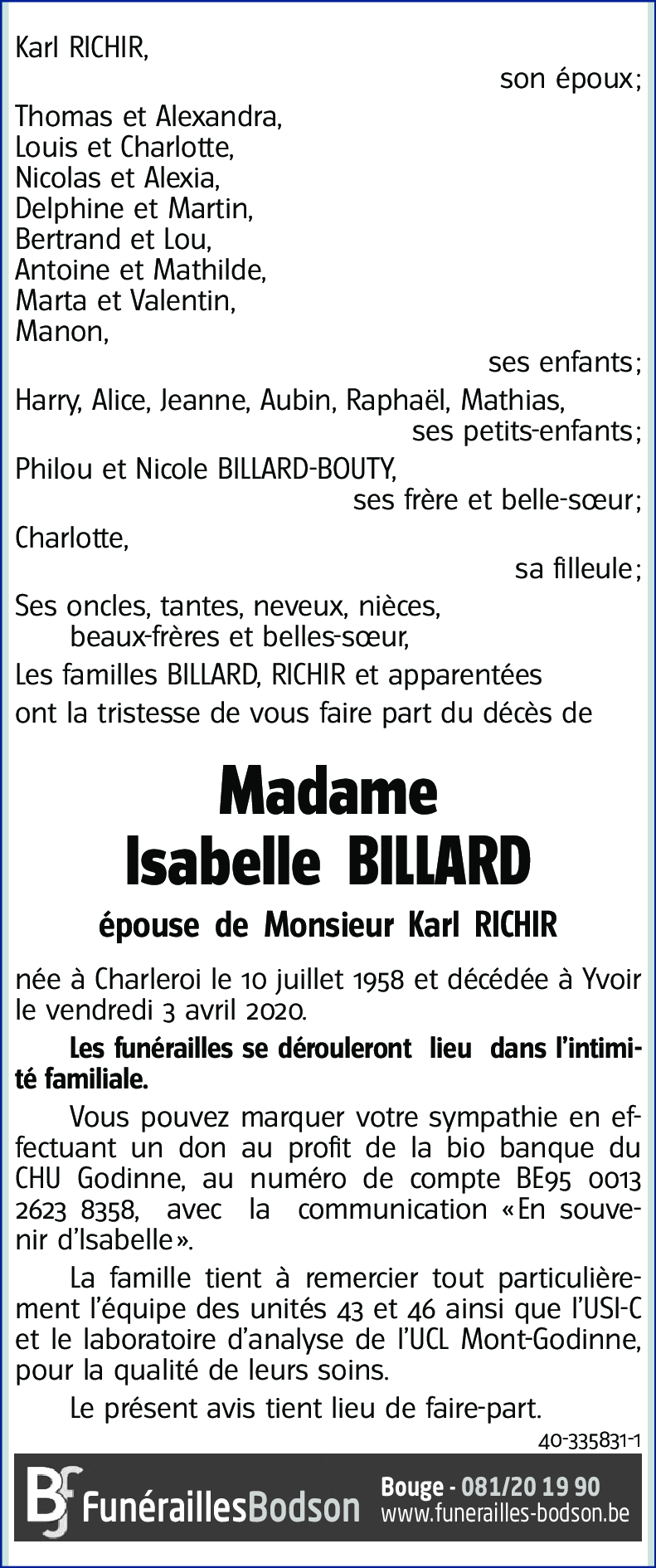 Isabelle BILLARD